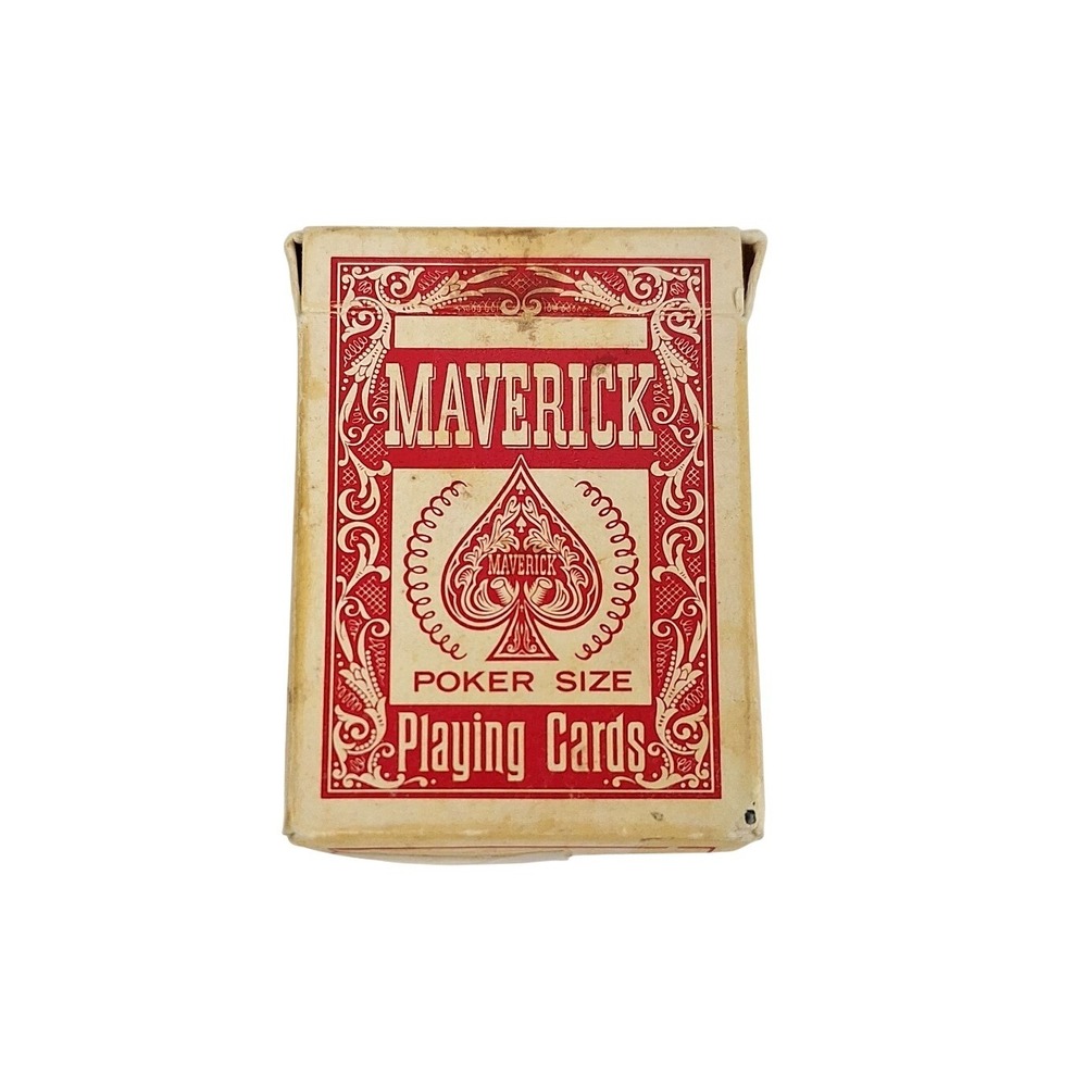Vintage Maverick Poker Size Playing Cards Red Deck Standard Gaming Collectible